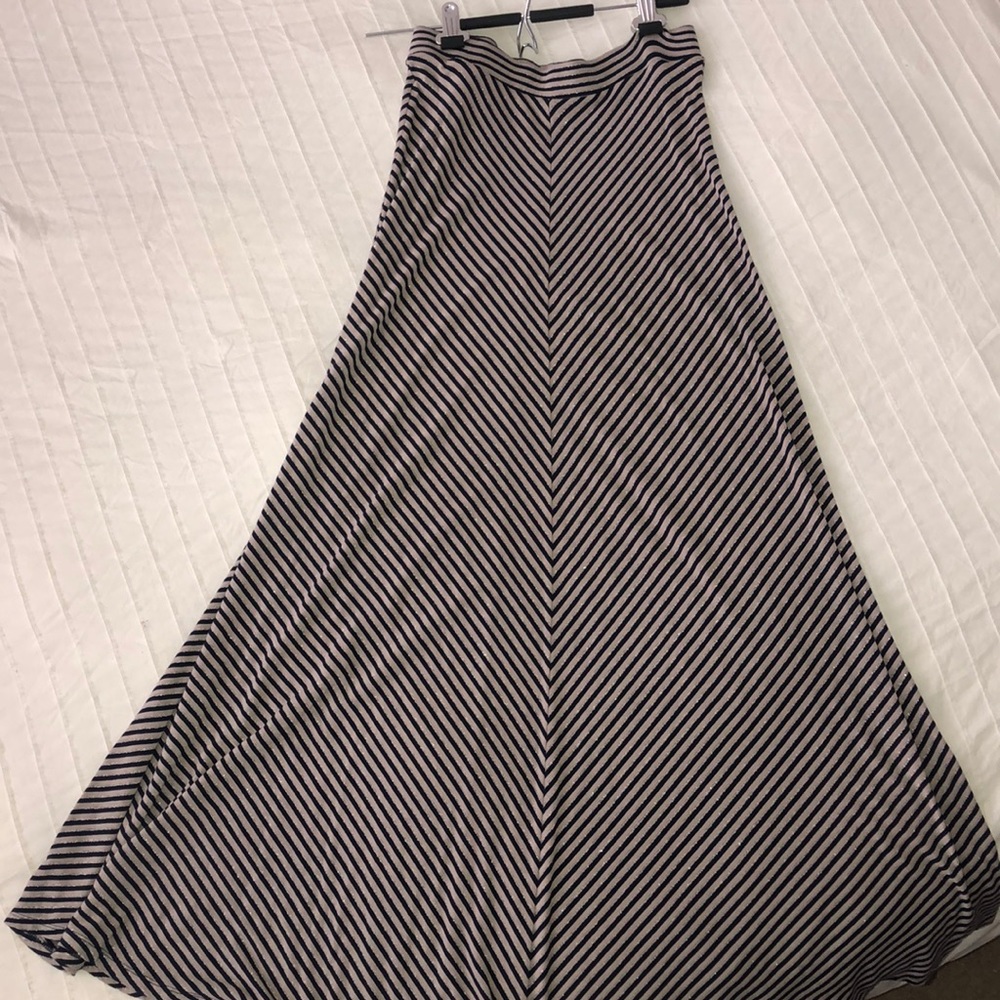 Floor-length maxi skirt with subtle silver shimmer